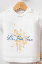 U.S. Polo Assn. Set doua piese cu logo discret, Alb
