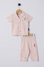 U.S. Polo Assn. Set doua piese cu logo discret, Roz