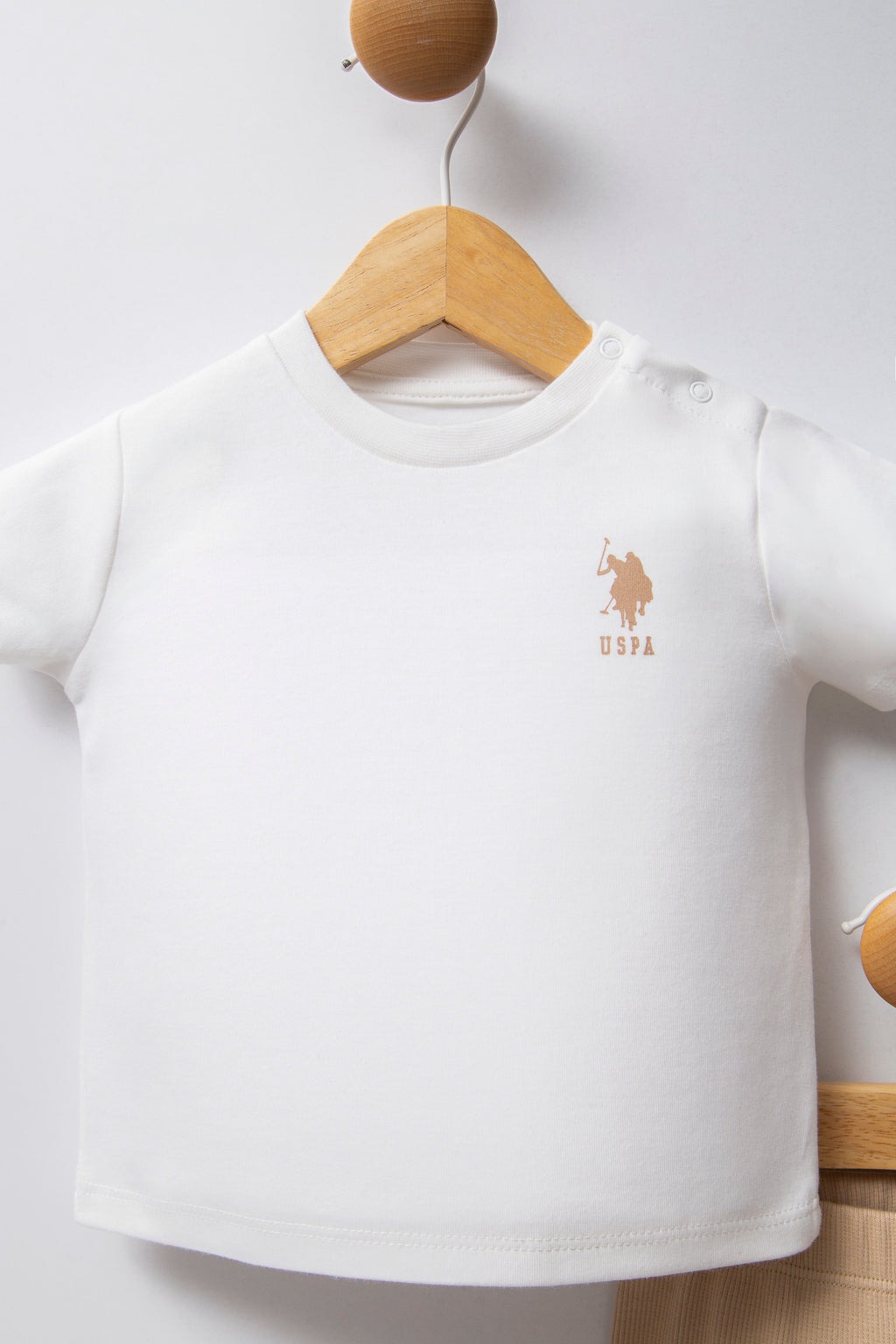 U.S. Polo Assn. Set trei piese cu bluza, hanorac si pantaloni, Alb