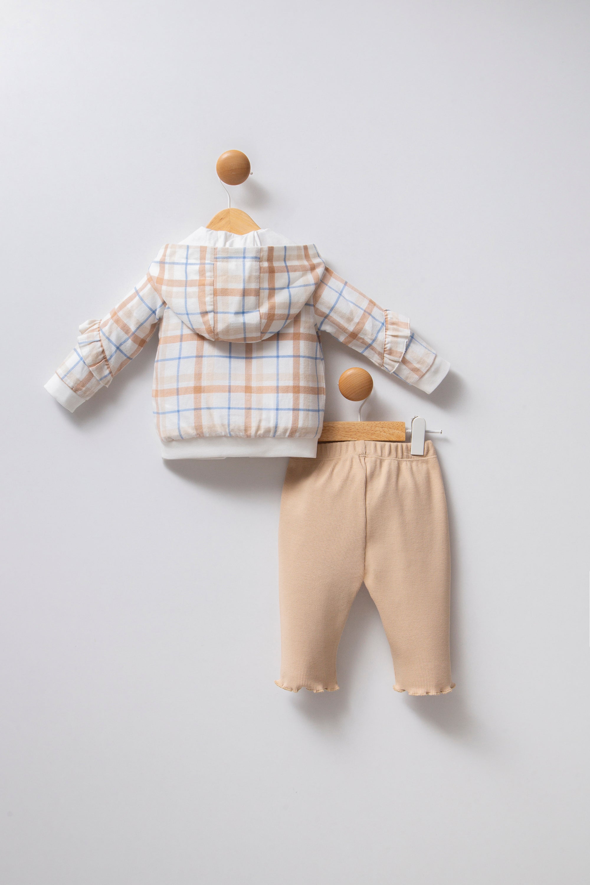 U.S. Polo Assn. Set trei piese cu bluza, hanorac si pantaloni, Alb
