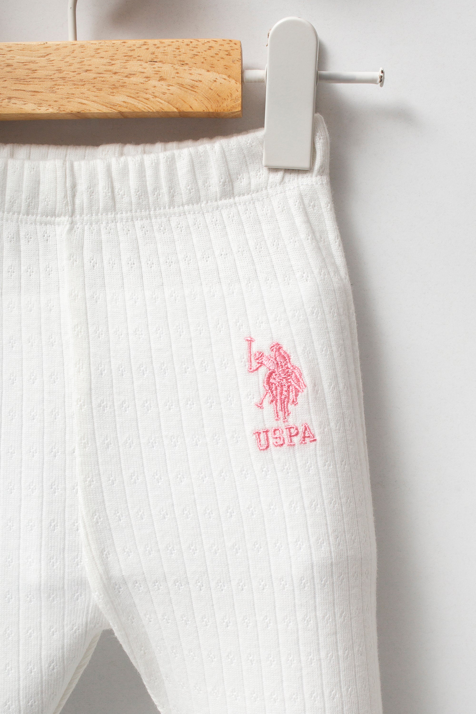 U.S. Polo Assn. Set doua piese cu logo discret, Roz