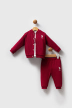 U.S. Polo Assn. Set trei piese cu bluza, pantaloni si jacheta, Rosu