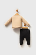 U.S. Polo Assn. Set doua piese cu logo discret, Bej