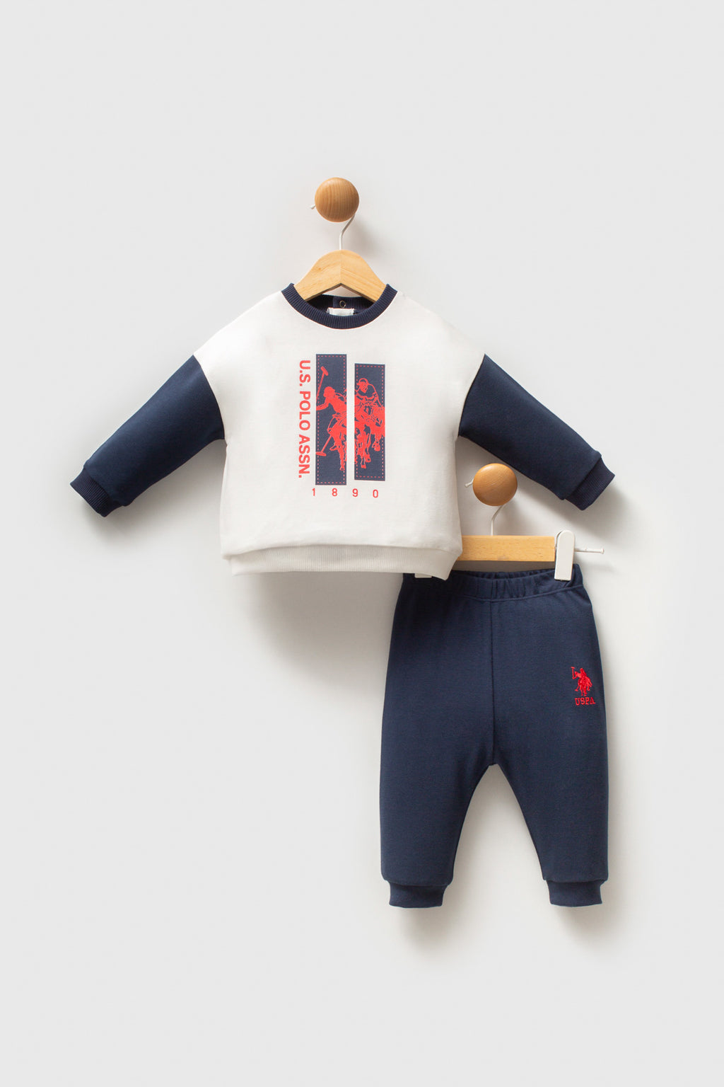 U.S. Polo Assn. Set doua piese cu logo discret, Bleumarin