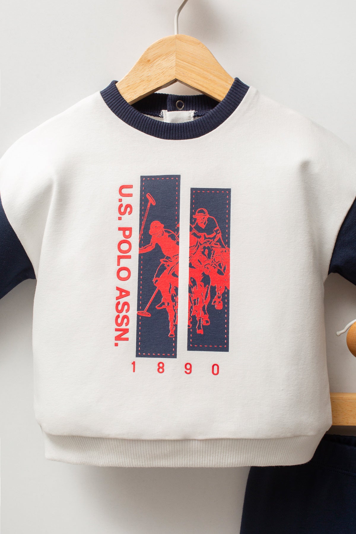 U.S. Polo Assn. Set doua piese cu logo discret, Bleumarin