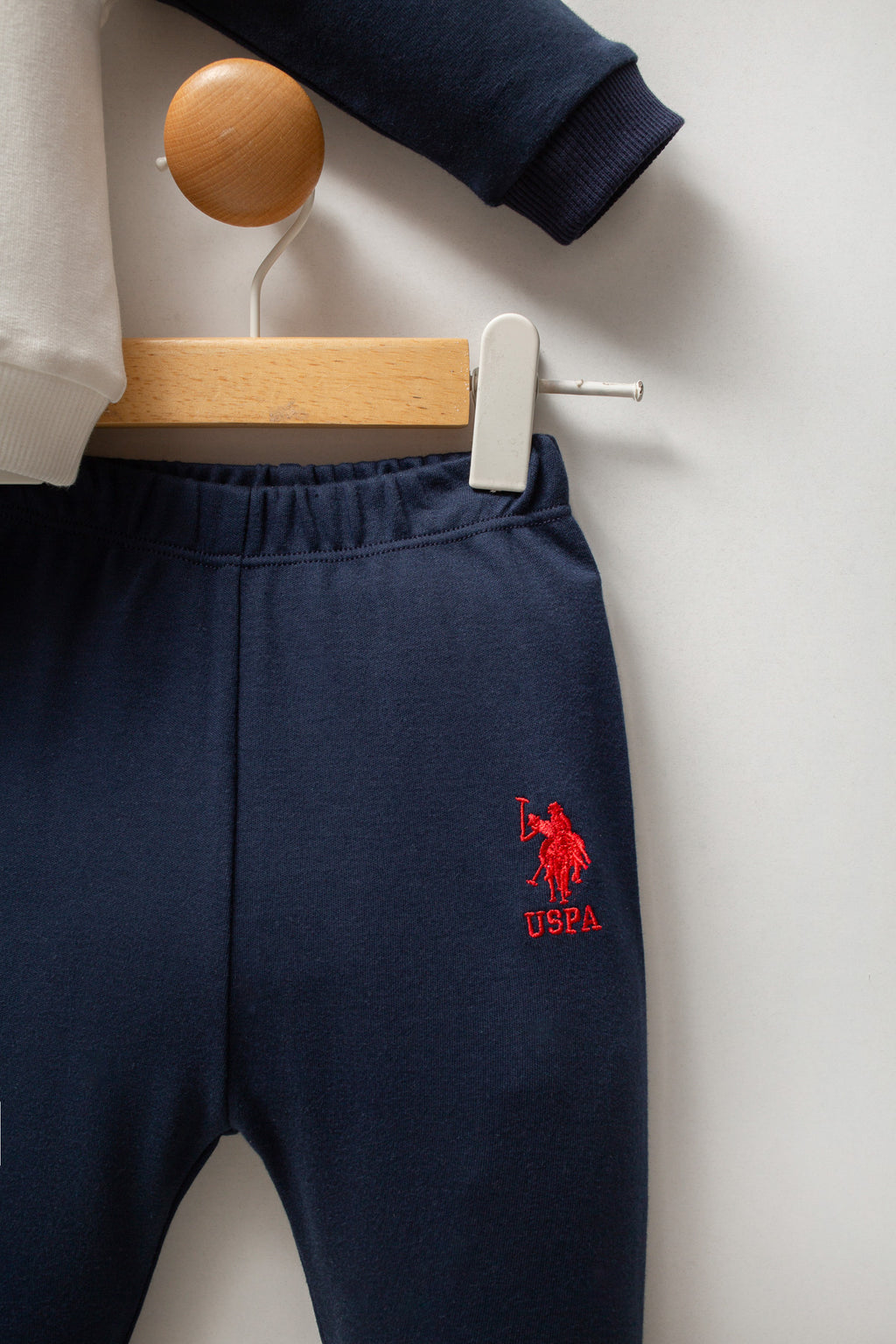 U.S. Polo Assn. Set doua piese cu logo discret, Bleumarin