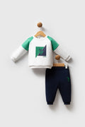 U.S. Polo Assn. Set doua piese cu logo discret, Verde