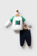 U.S. Polo Assn. Set doua piese cu logo discret, Verde
