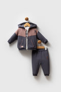 U.S. Polo Assn. Set trei piese cu bluza, hanorac si pantaloni, Gri