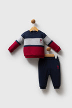 U.S. Polo Assn. Set doua piese cu logo discret, Bleumarin