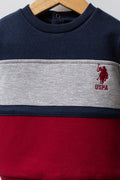 U.S. Polo Assn. Set doua piese cu logo discret, Bleumarin