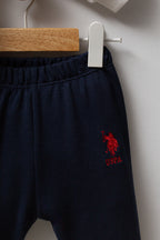U.S. Polo Assn. Set doua piese cu logo discret, Alb