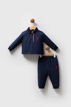 U.S. Polo Assn. Set doua piese cu logo discret, Bleumarin