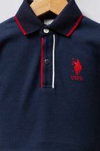 U.S. Polo Assn. Set doua piese cu logo discret, Bleumarin