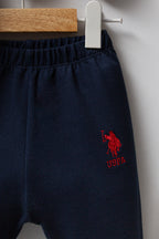 U.S. Polo Assn. Set doua piese cu logo discret, Bleumarin