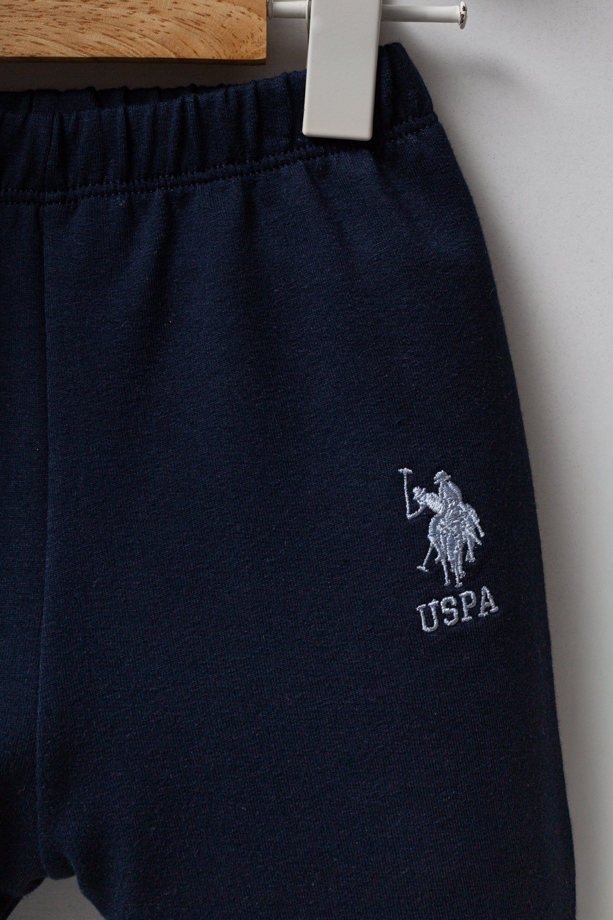 U.S. Polo Assn. Set doua piese cu logo discret, Albastru