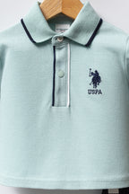 U.S. Polo Assn. Set doua piese cu logo discret, Albastru