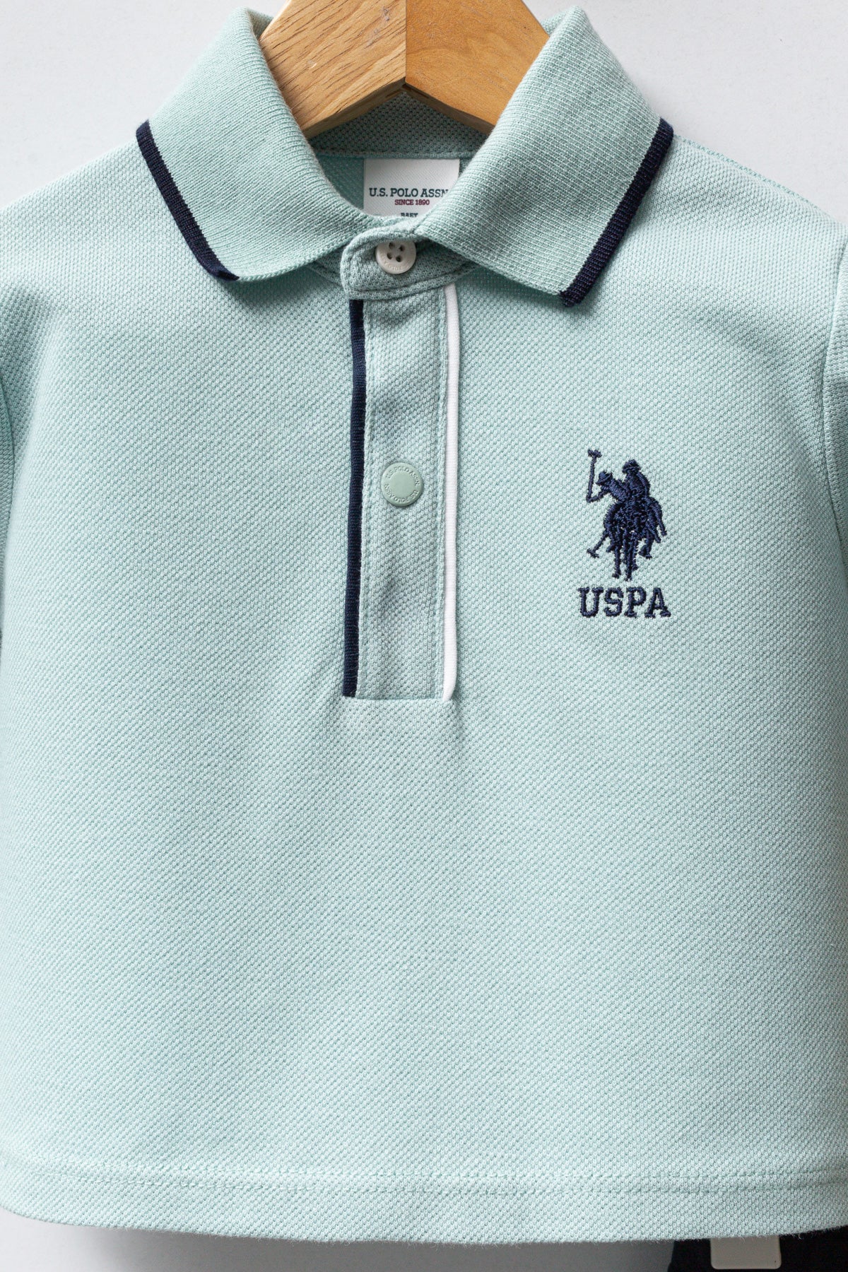 U.S. Polo Assn. Set doua piese cu logo discret, Albastru