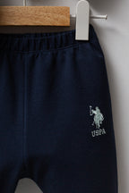 U.S. Polo Assn. Set doua piese cu logo discret, Albastru