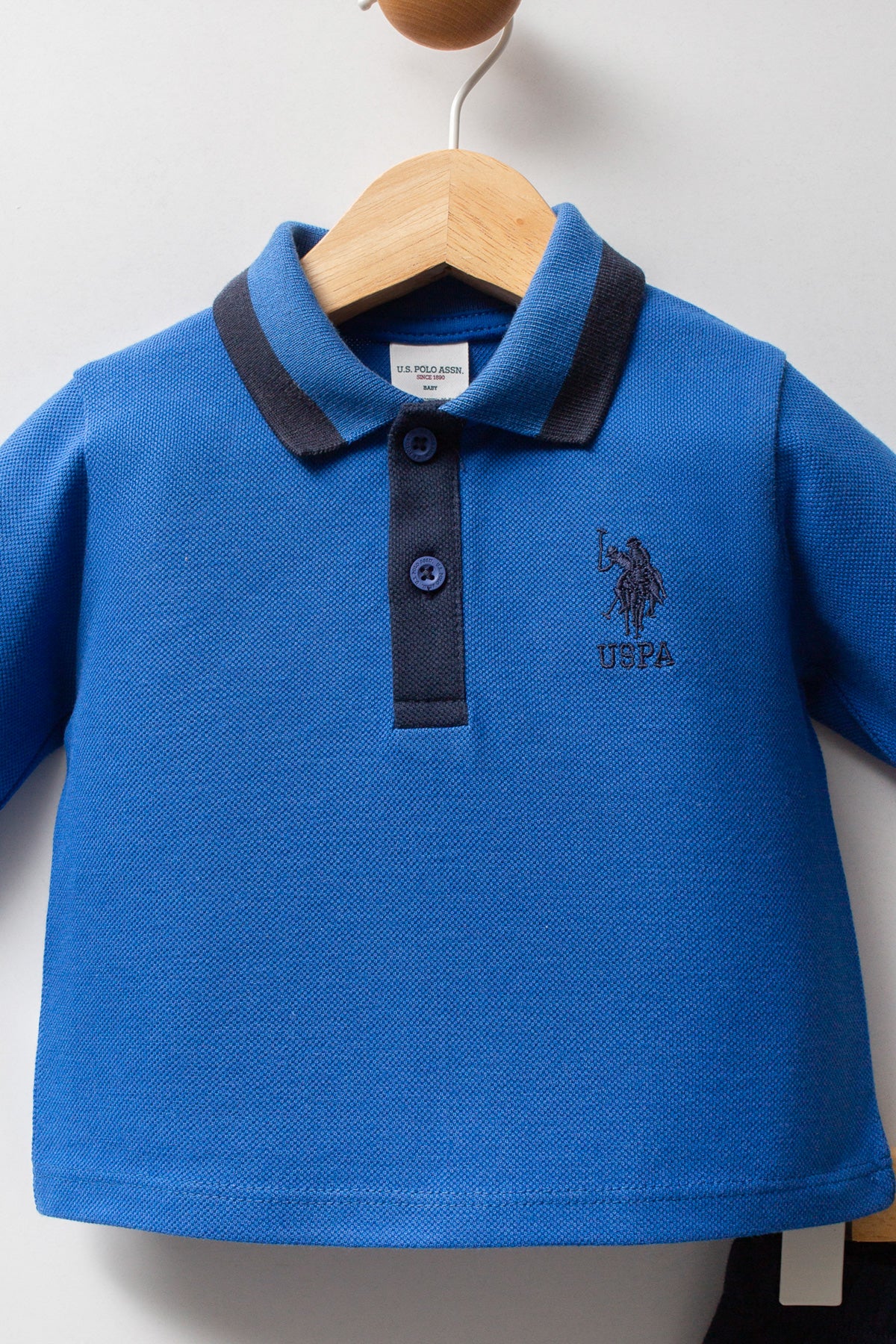 U.S. Polo Assn. Set doua piese cu logo discret, Albastru