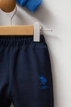 U.S. Polo Assn. Set doua piese cu logo discret, Albastru