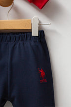 U.S. Polo Assn. Set doua piese cu logo discret, Rosu