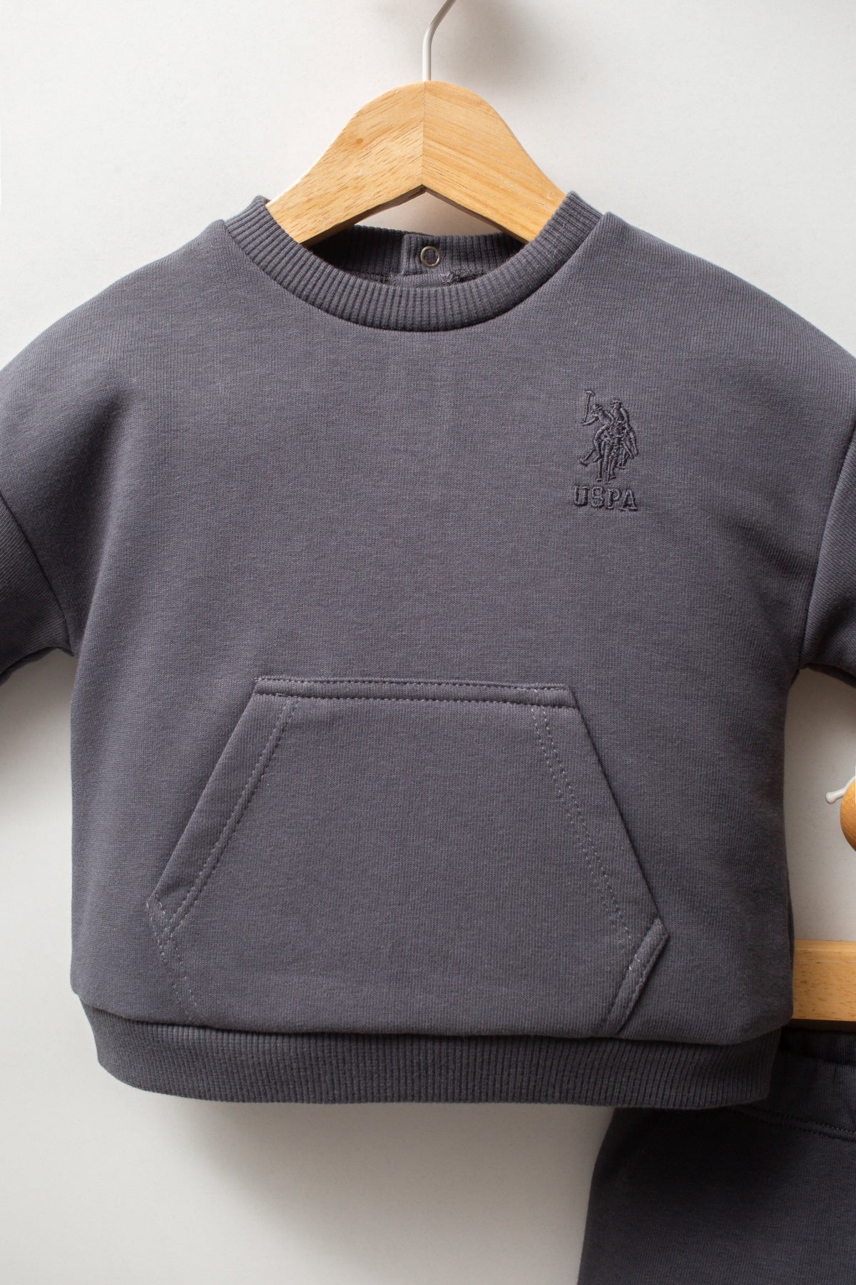 U.S. Polo Assn. Set doua piese cu logo discret, Gri