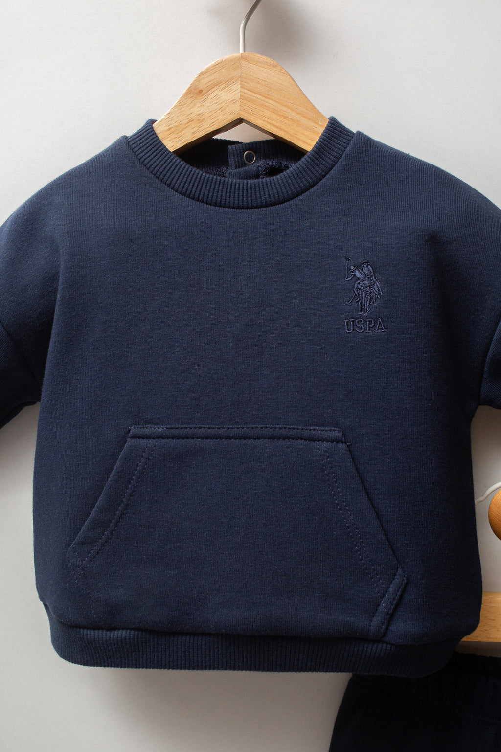 U.S. Polo Assn. Set doua piese cu logo discret, Bleumarin