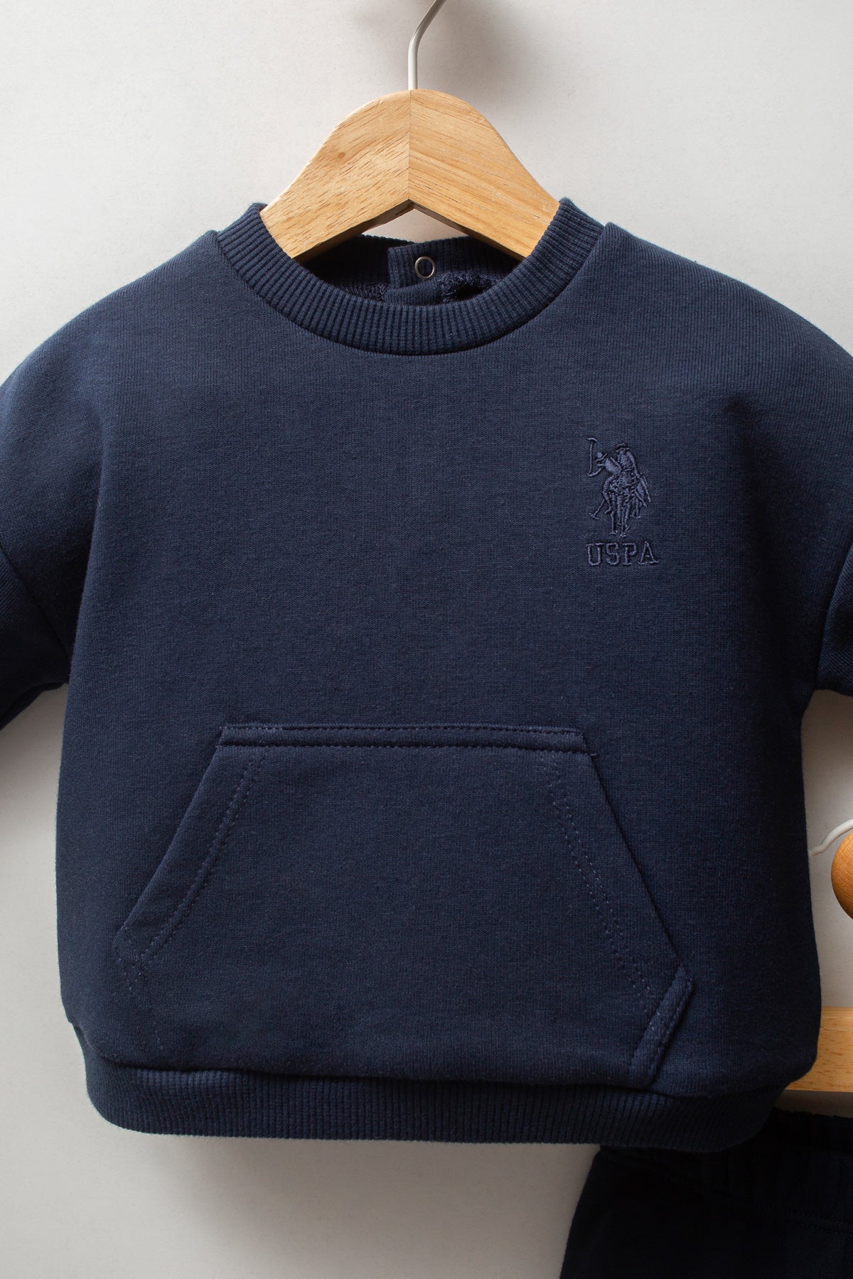 U.S. Polo Assn. Set doua piese cu logo discret, Bleumarin