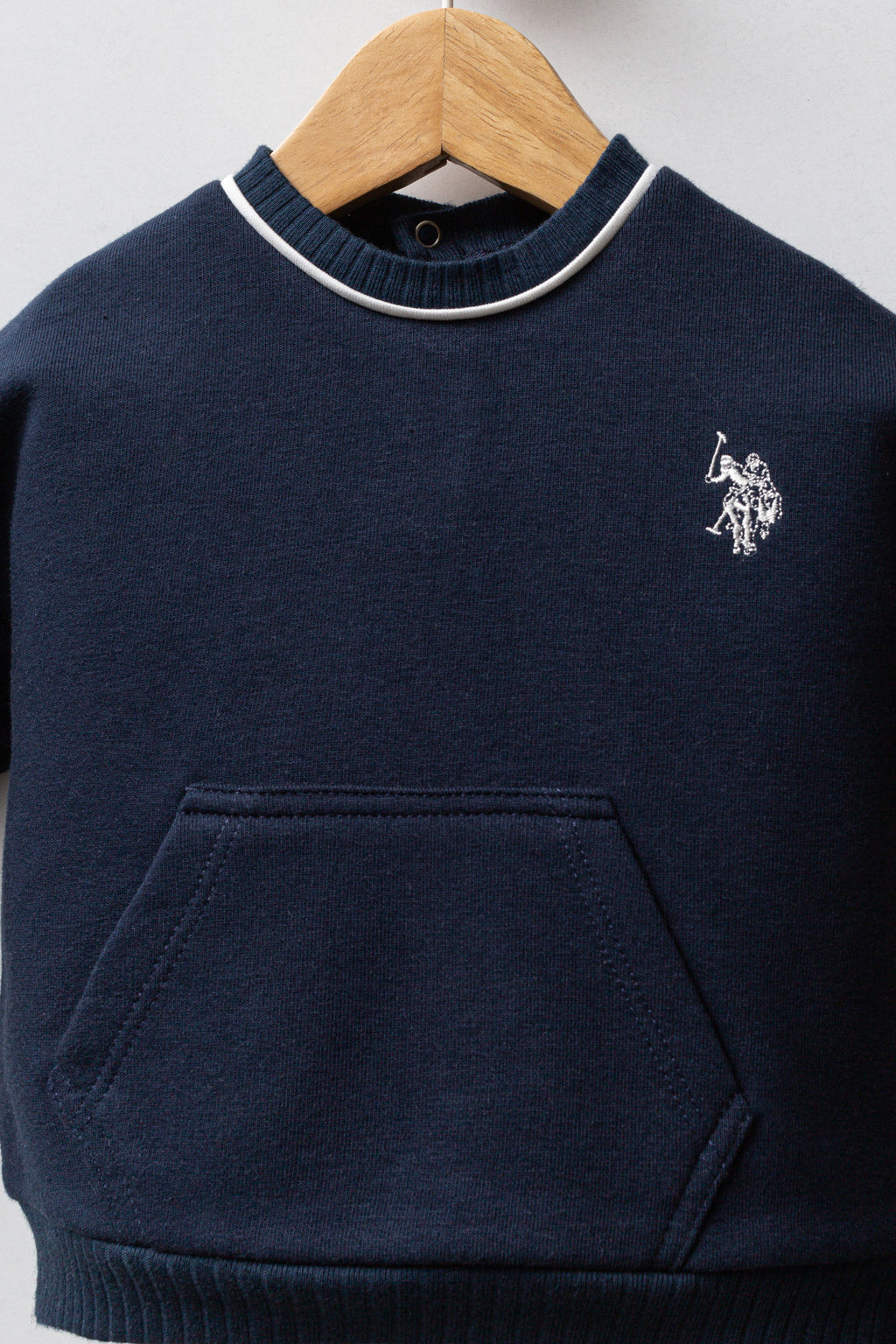 U.S. Polo Assn. Set doua piese cu logo discret, Bleumarin