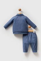 U.S. Polo Assn. Set trei piese cu bluza, pantaloni si jacheta, Albastru