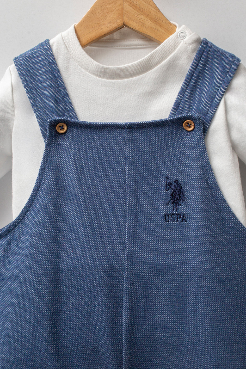 U.S. Polo Assn. Set doua piese cu logo discret, Albastru