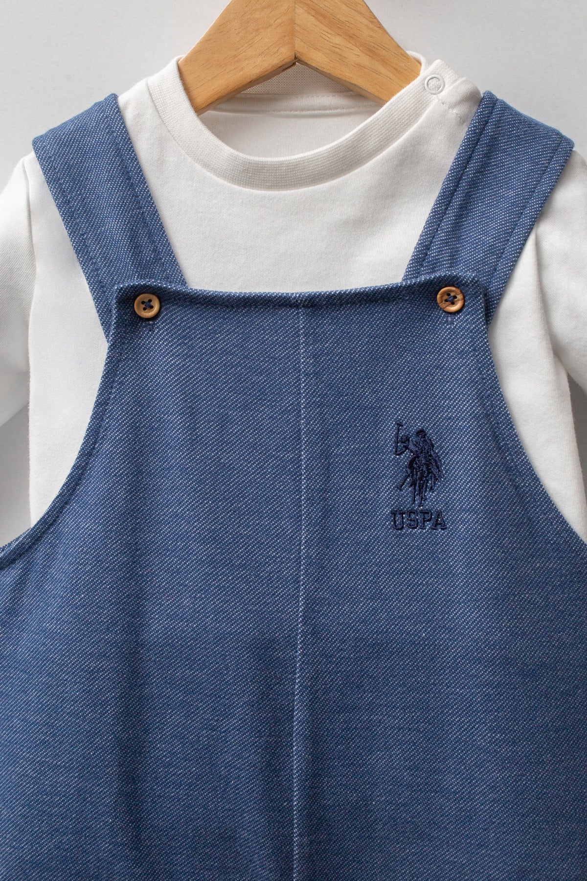 U.S. Polo Assn. Set doua piese cu logo discret, Albastru