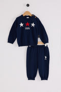 U.S. Polo Assn. Set doua piese cu logo discret, Bleumarin