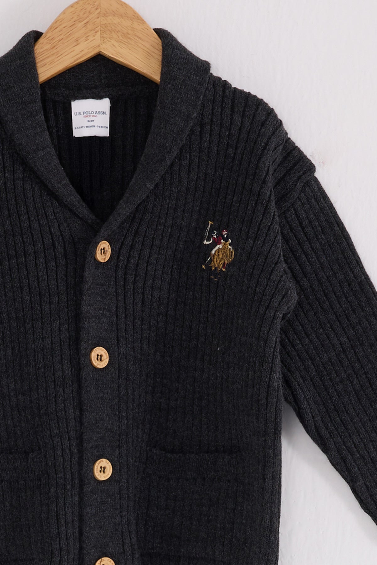 U.S. Polo Assn. Cardigan cu capse pentru copii