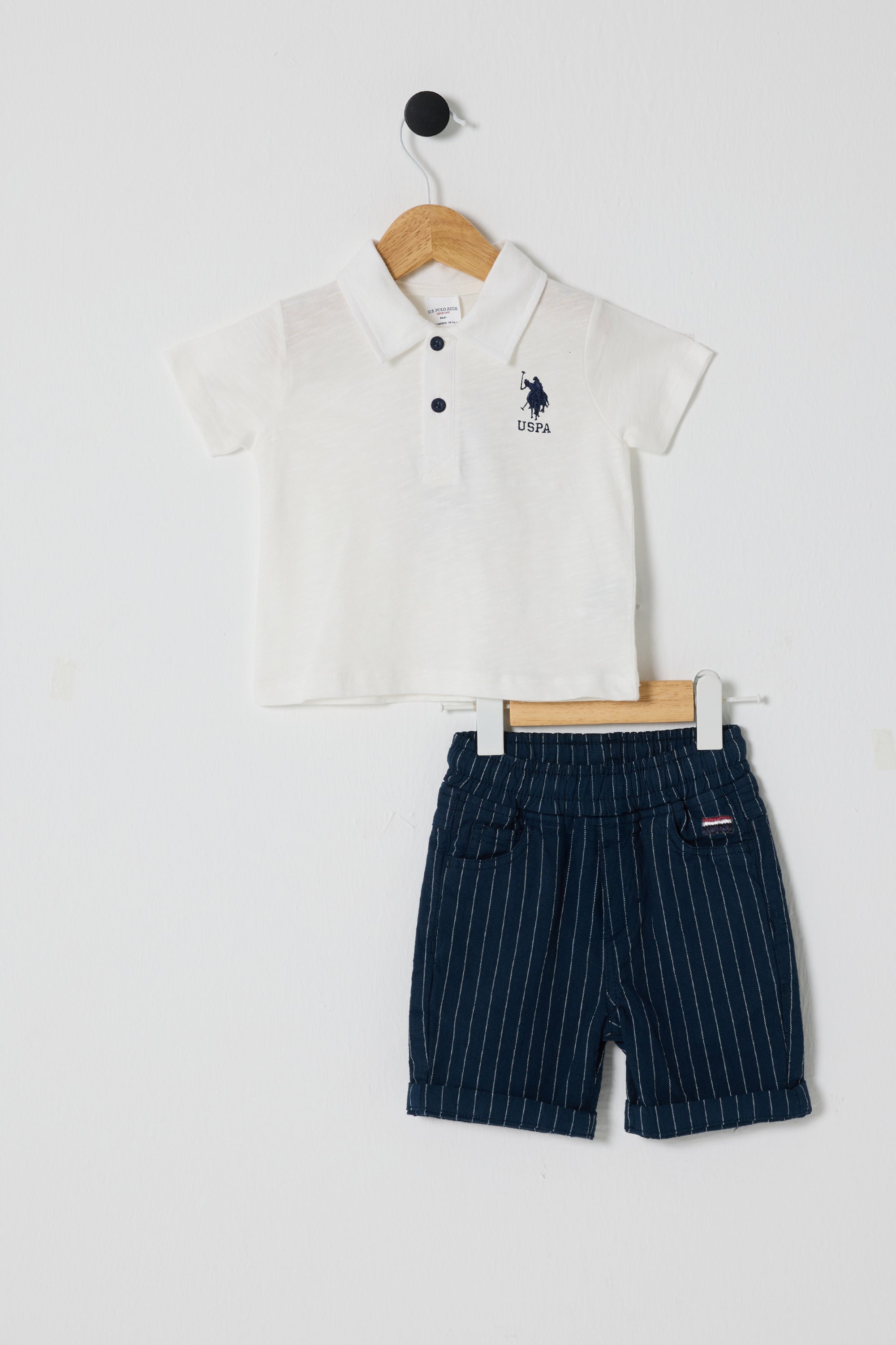 U.S. Polo Assn. Set doua piese cu logo discret, Bleumarin