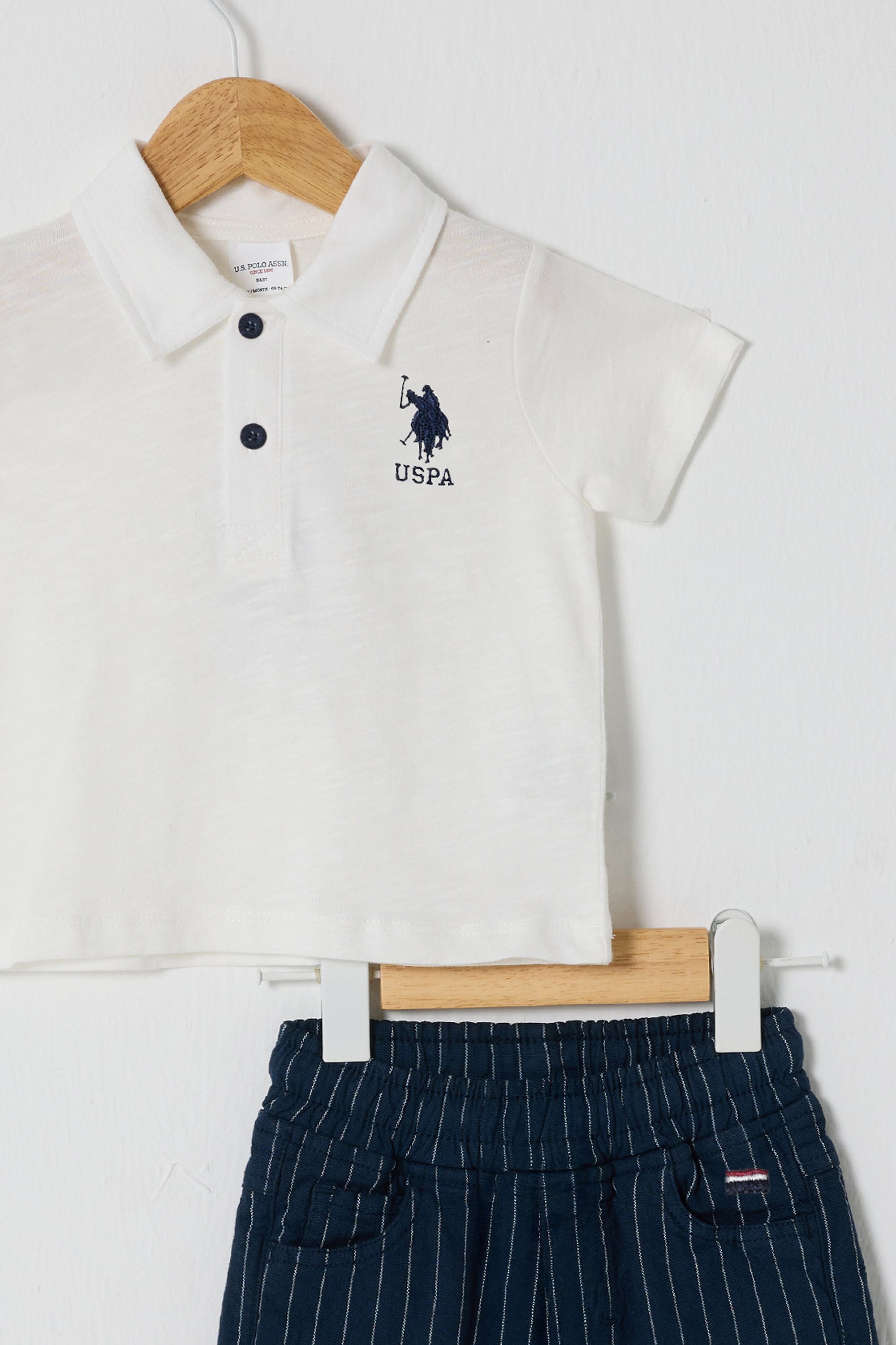 U.S. Polo Assn. Set doua piese cu logo discret, Bleumarin