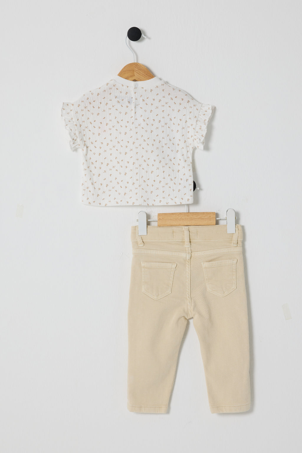 U.S. Polo Assn. Set doua piese cu logo discret, Alb