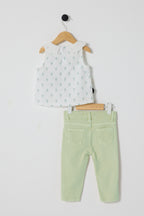 U.S. Polo Assn. Set doua piese cu logo discret, Alb
