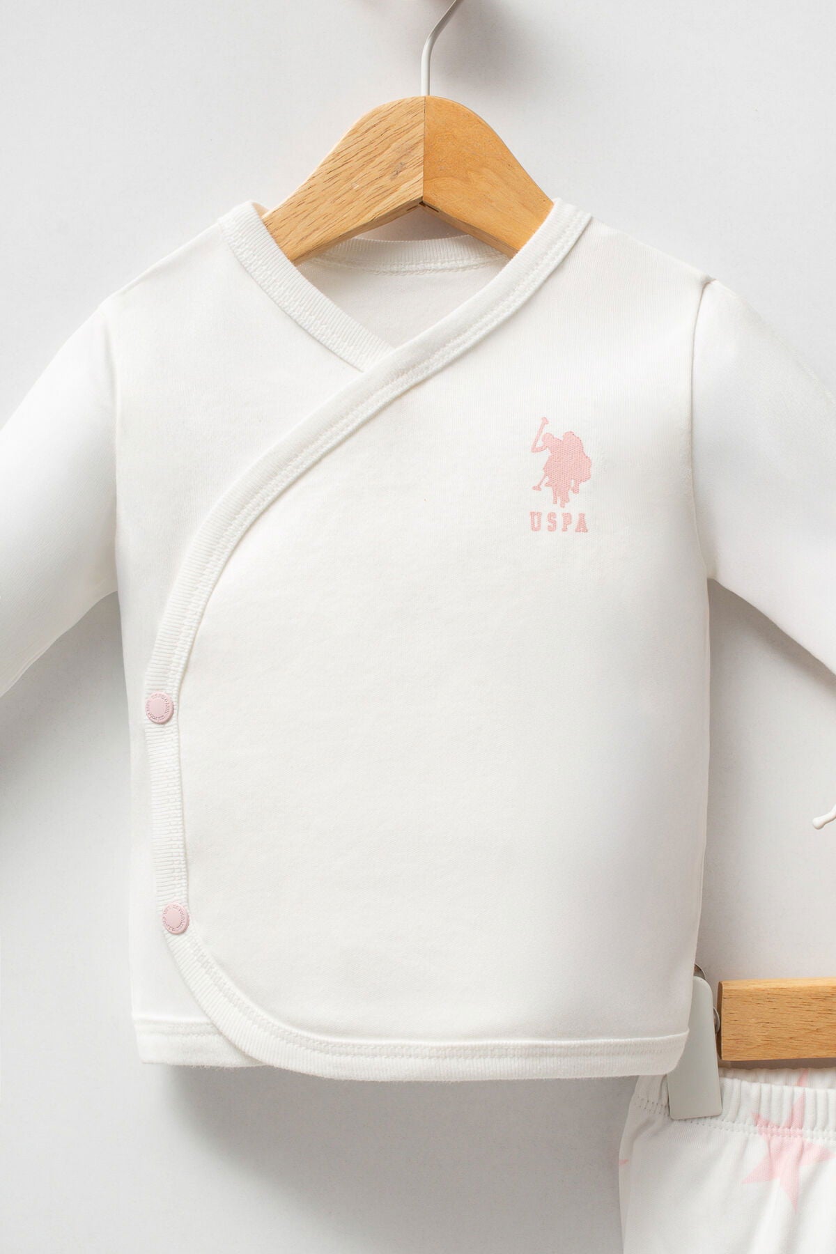 U.S. Polo Assn. Set cinci piese pentru nou-nascuti, Alb