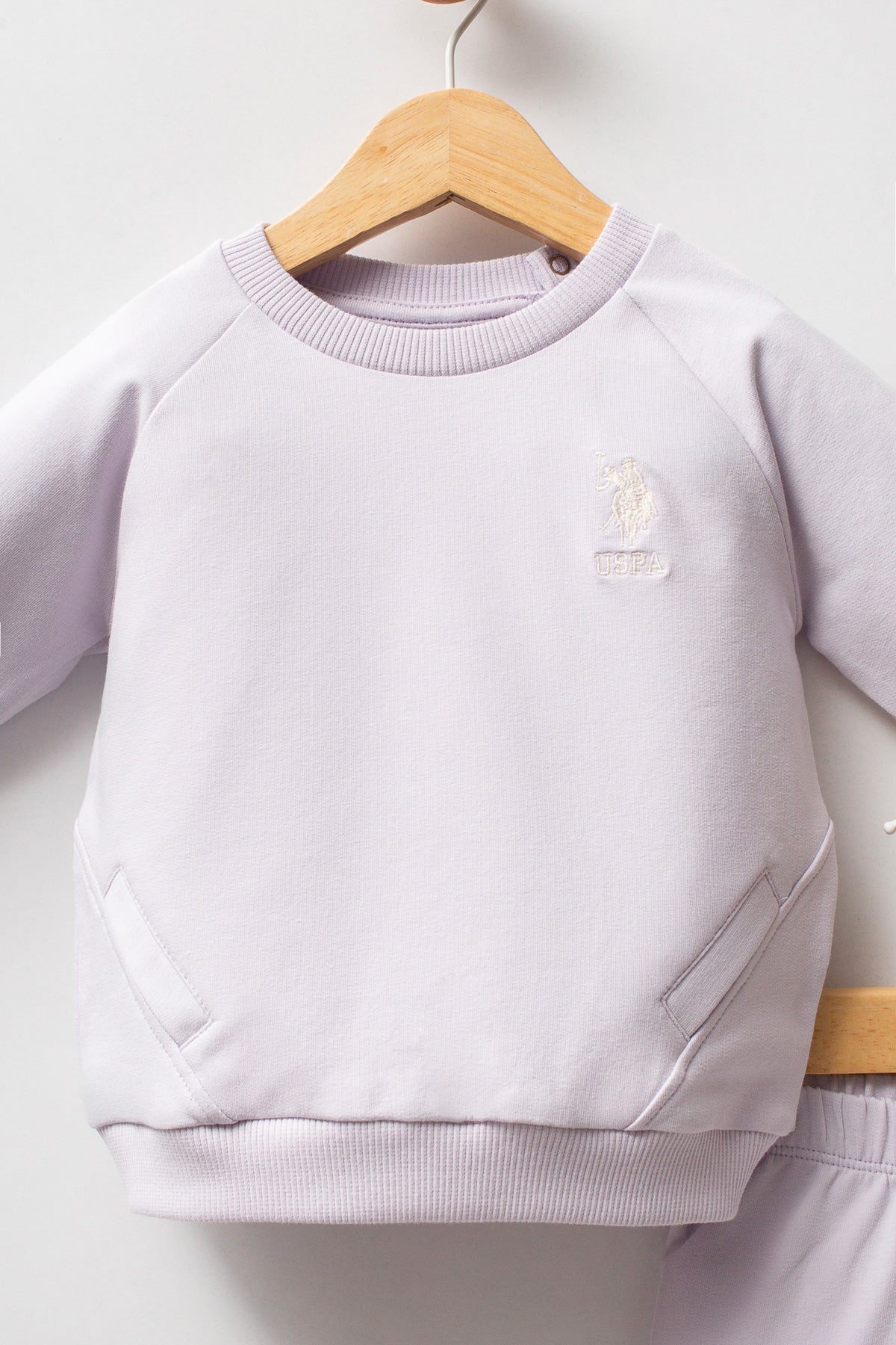 U.S. Polo Assn. Set doua piese cu logo discret, Rosu
