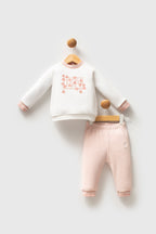 U.S. Polo Assn. Set doua piese cu logo discret, Alb