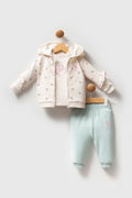 U.S. Polo Assn. Set trei piese cu hanorac, bluza si pantaloni, Alb
