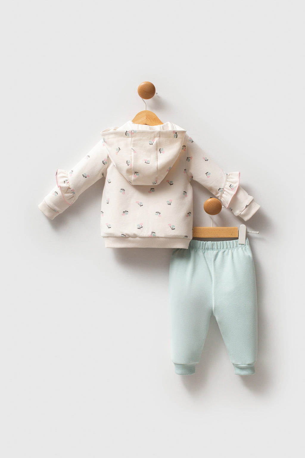 U.S. Polo Assn. Set trei piese cu hanorac, bluza si pantaloni, Alb