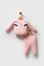 U.S. Polo Assn. Set doua piese cu logo discret, Roz