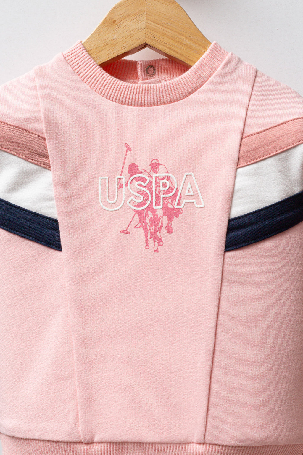 U.S. Polo Assn. Set doua piese cu logo discret, Roz