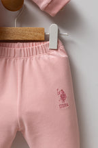 U.S. Polo Assn. Set doua piese cu logo discret, Roz