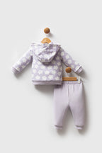 U.S. Polo Assn. Set trei piese cu hanorac, bluza si pantaloni, Alb