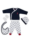 U.S. Polo Assn. Set cinci piese pentru nou-nascuti, Bleumarin