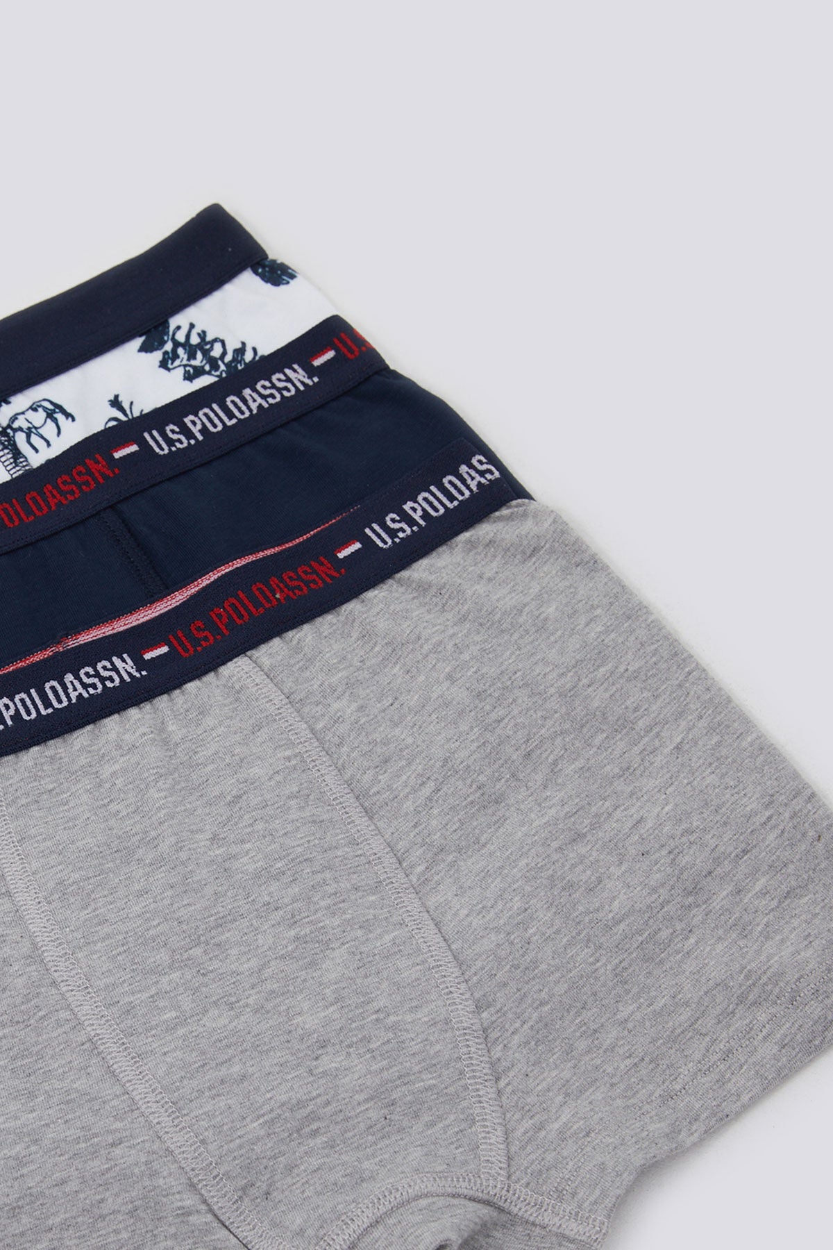 U.S. Polo Assn., Set de boxeri cu banda logo in talie, pentru copii - 3 perechi